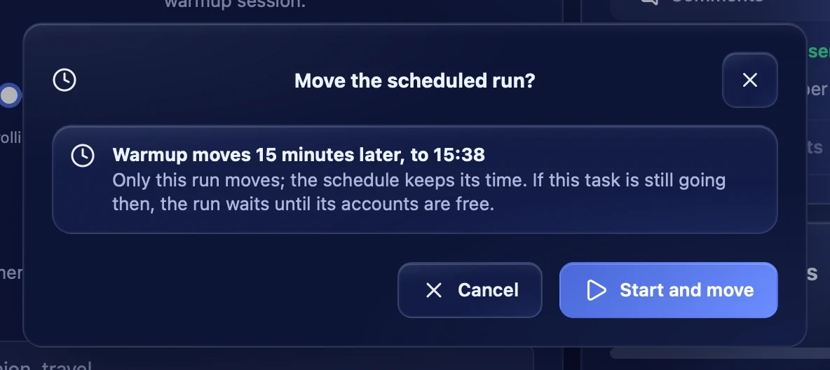 Move the scheduled run?