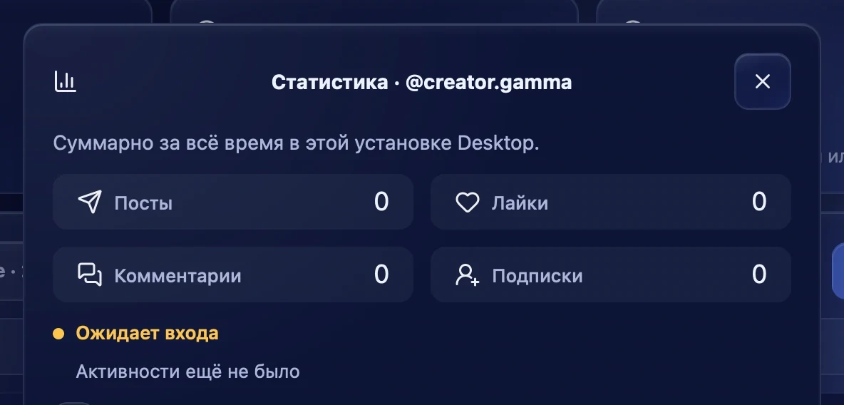 Статистика аккаунта