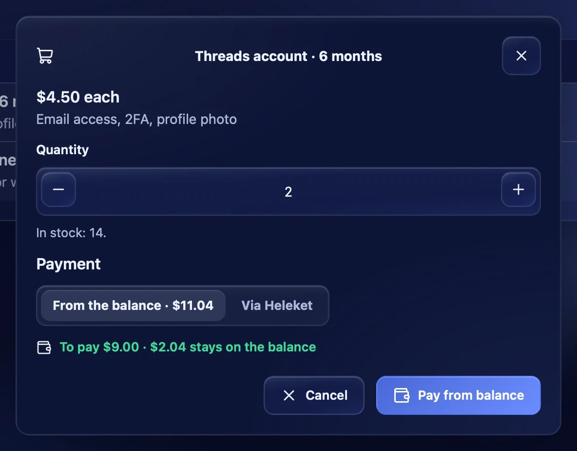 Buying accounts