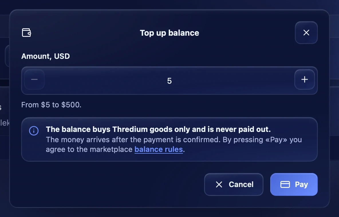 Topping up the balance