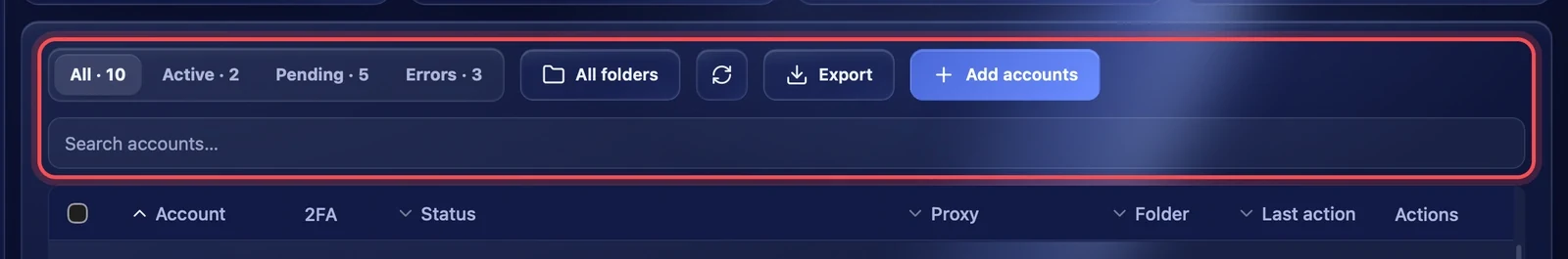 Search and filters