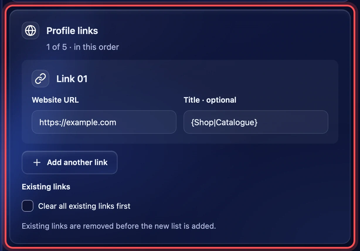 Profile links