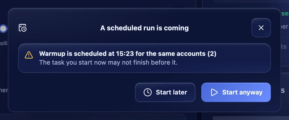 A scheduled run is coming
