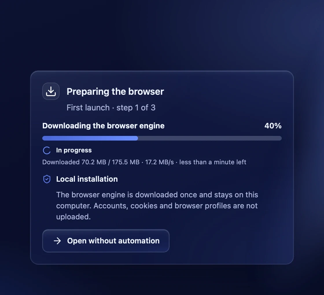 Preparing the browser