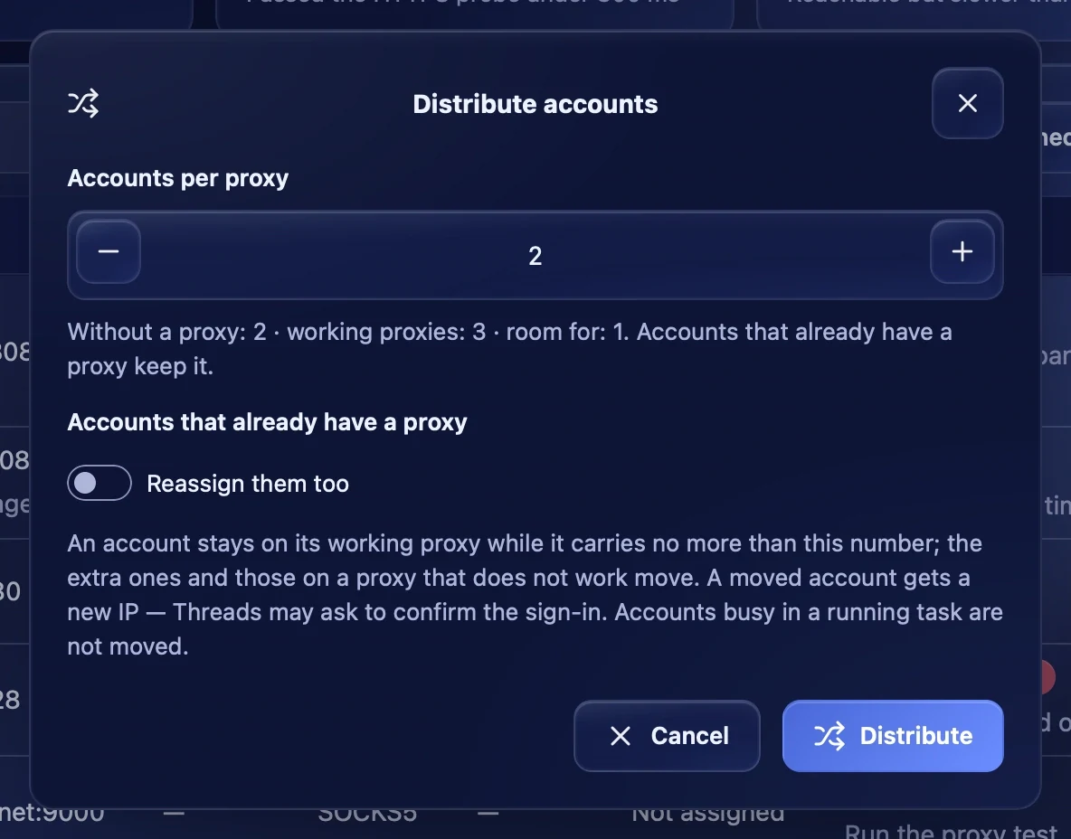Distributing proxies